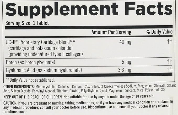 Kirkland Triple Action Joint Health Type II Collagen, Boron and HA - 110 Count