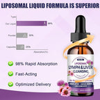 Liposomal Lymphatic Drainage Drops, 26 in 1 Liver Cleanse Detox & Repair with Milk Thistle, Echinacea, Glutathione, Vitamins, Lymph-Liver Cleanse, Gut & Metabolic Health - Natural Flavor 2 Fl Oz