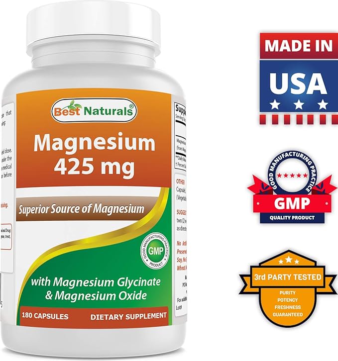 Best Naturals Alpha Lipoic Acid 200 Mg & Magnesium Glycinate 425 mg