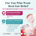6-in-1 Daily Fiber Powder Supplement, Premium Acacia Fiber for Digestive & Gut Health, Sugar Free, GLP-1 Friendly Fiber Powder with Prebiotic, Probiotics, Collagen Peptides & Electrolytes - For Women
