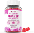 NEVISS Vegan Vitamin D3 + Vitamin B12 Gummies, High Potency D3 5000IU & 1000 mcg Methylated B12, Vitamin D3 and B12 for Adults, Support Bone Health, Immune & Energy Supplement, 60 Count