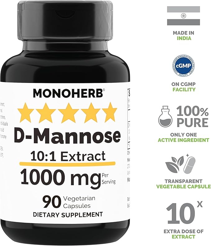 MONOHERB D-Mannose Extract 1000 mg - 90 Vegetarian Capsules