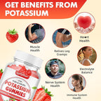 softbear Potassium Gummies for Adults, Sugar Free Potassium Chloride Gummies 1200mg Support Leg Cramps & Electrolyte Balance High Potency Potassium Supplement, Strawberry Flavor 60 Count