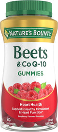 Nature’s Bounty Beets & Co Q-10 Gummies for Heart Health, Coenzyme Q10, Beet Root Extract, Supports Healthy Circulation and Heart Function, Cellular Energy Production, Raspberry Flavor, 60 Gummies