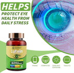 Lutein Eye Vitamins Supplement for Adults - 90 Capsules, Supports Eye Health with Zeaxanthin, Zinc, Vitamins C & E, Vegan Formula for Blue Light Protection & Macular Support (1)