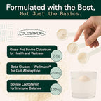 Adapt Naturals Colostrum Supplement with Lactoferrin & Beta-Glucan, Bio-Avail Grass Fed Bovine Colostrum Powder for Gut Health, Immune Support & Vitality | Non-GMO, 2500mg, Unflavored - 60 Days Supply