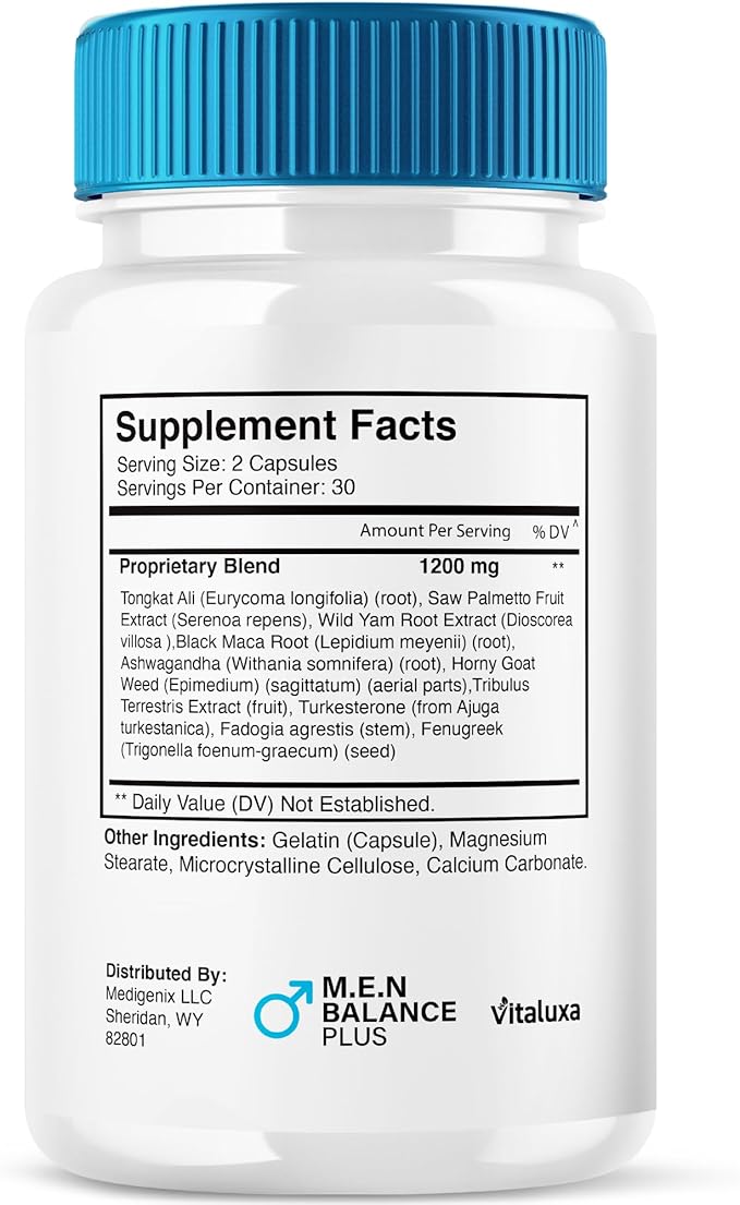 (5 Pack) Men Balance Plus Capsules, MenBalance Supplement Pills with Advanced Max Strength, Triple Action Formula Performance Support Capsulas, Natural Premium Ingredients Menbalanced+ Reviews (300ct)