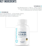 REVIVE MD Vitamin D3 & K2 Supplement for Women & Men - Physician Formulated K2 & D3 Vitamin Supplement Supports Bone Health & Muscle Strength - Immune & Cardiovascular Support (60 Servings)