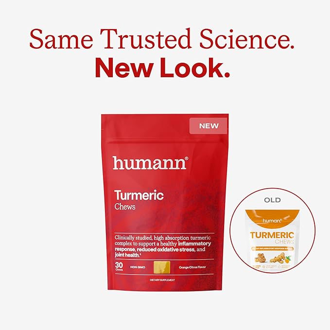 Humann Turmeric Chews Supplement – Clinically Studied High Absorption Curcumin Complex - Orange Citrus Flavor – from SuperBeets Makers – Joint Health – 30 Count