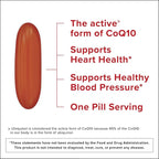 Qunol Ubiquinol CoQ10 200mg Softgels, Powerful Antioxidant for Heart and Vascular Health, Essential for Energy Production, Natural Supplement Active Form of CoQ10, 120ct Softgels