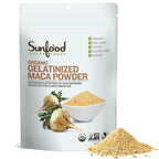 Sunfood Superfood Organic Gelatinized Maca Root Powder - Pure Raw Maca Powder for Women & Men, Use in Coffee or Smoothie, Certified USDA Organic, Non-GMO, Vegan, Gluten Free, Earth Kosher - 8 oz Bag
