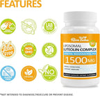 1500MG Liposomal Luteolin Supplement 8-in-1 Formula with Fisetin, Pea, Turmeric, Potent Flavonoid Absorption-Optimized Actives for Brain 240 Capsules