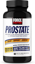 Force Factor Prostate Saw Palmetto and Beta Sitosterol Supplement for Men, Prostate Health/Size Support, Urinary Relief, Bladder Control, Reduce Nighttime Urination, 60 Softgels