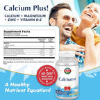 KAL Calcium Plus Softgels - 1000mg per Serving, Calcium, Magnesium, Zinc, & D3 Supplement, for Men and Women - 200 Count Softgels