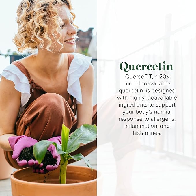 Global Healing Center Quercetin 250 mg Supplement to Support Immune System, Includes QuerceFIT Without Bromelain & Zinc (60 Capsules)
