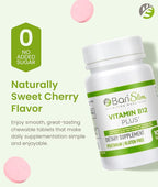 BariSlim Vitamin B12 Plus Tablets - Bariatric Formulated for Post Weight Loss Surgery, Including Gastric Bypass & Gastric Sleeve - Supports Energy Levels & Overall Health | Cherry Flavor