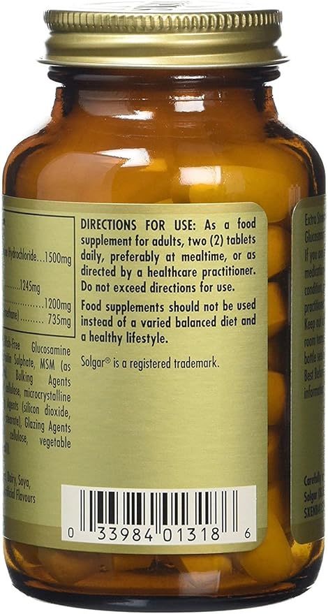 Solgar Triple Strength Glucosamine Chondroitin MSM, 60 Tablets - Promotes Healthy Joints, Supports Comfortable Movement - Shellfish Free - Gluten Free, Dairy Free - 30 Servings