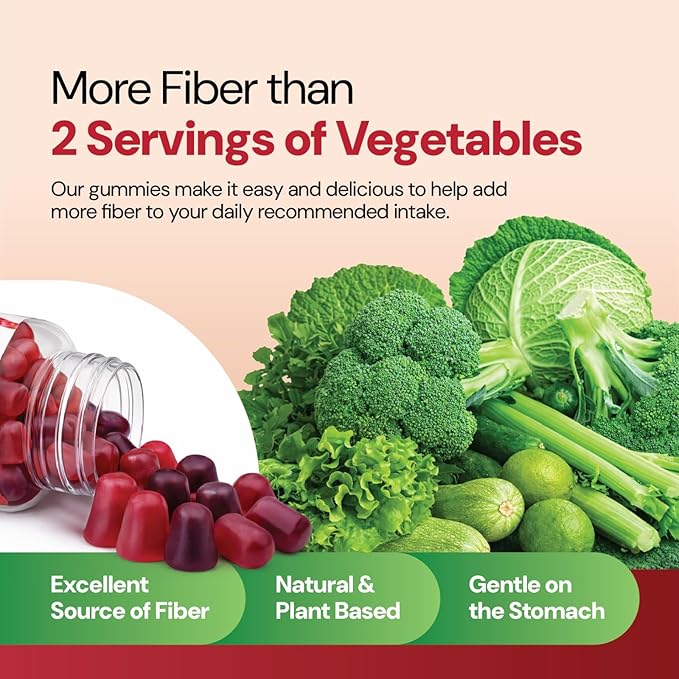 YUM-V'S - Prebiotic Fiber Gummies for Adults & Kids - 5g Digestive Aid Gummy Fiber Supplement - Keto Friendly Prebiotic Daily Fiber Supplement for Women & Men