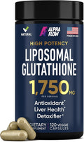 Liposomal Glutathione Supplement 1000MG + 750MG- Glutathione Liposomal with VIT C + Phospholipid Antioxidant Complex - Liver Detox and Immune Support Supplement - 120 Caps - Powder&Liquid Alternative