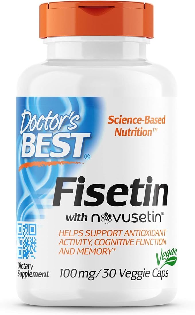 Doctor's BEST Trans-Resveratrol 600 mg 60 Count & Fisetin with Novusetin 100 mg 30 Count