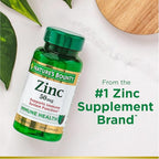Nature’s Bounty Zinc 50mg,Immune System, Skin, & Antioxidant Health Support, Contributes to DNA Formation, Vegetarian, Non-GMO, Gluten Free, 100 Caplets, 1 Serving Per Day for Daily Health (Pack of 2)