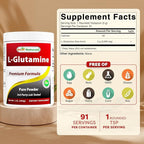 Best Naturals L-Glutamine Powder - 1 Pound - 100% Pure and Free Form - Glutamine Recovery Powder - Clinically Proven Recovery Aid for Men and Women (817716014555)