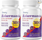 Akkermansia Supplement - 300 Billion AFU Akkermansia Muciniphila, Akkermansia Probiotic for Women & Men, for Boost, Digestive, Gut, Immunity, Enhances Gut Lining Function & Intestinal Walls, 120 Count