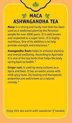 Herbal Cup Ayurveda Maca Tea, Organic Ashwagandha, No Caffeine Herbal Teas (16 Count, Pack of 6)