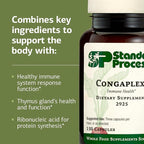 Standard Process Inc. Congaplex - Thymus Gland Support Supplement - Immune Health with Calcium Lactate, Magnesium, Vitamin C & Vitamin A - Immune System Aid with Mushroom Powder - 150 Capsules