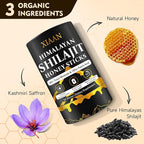 Shilajit Honey Sticks for Men & Women, Pure Himalayan Honey Shilajit with 85+ Trace Minerals, 75%+ Fulvic Acid for Energy Boost, Immune Support 30 Sticks