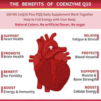 ZEBORA CoQ10-200mg-Softgels with PQQ, BioPerine & Omega-3, 120 Servings Coenzyme Q10(Ubiquinone) Supplement for High-Absorption, Powerful-Antioxidant, Support Heart & Energy-Production