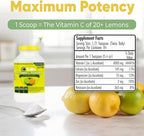 C-Salts Vitamin C Powder - 100% Pure Buffered Ascorbic Acid Powder for Daily Immune Support & Collagen Production - Stomach-Friendly Organic Vegan Non-GMO Sugar-Free - 84 Servings - Lemon Lime, 8oz