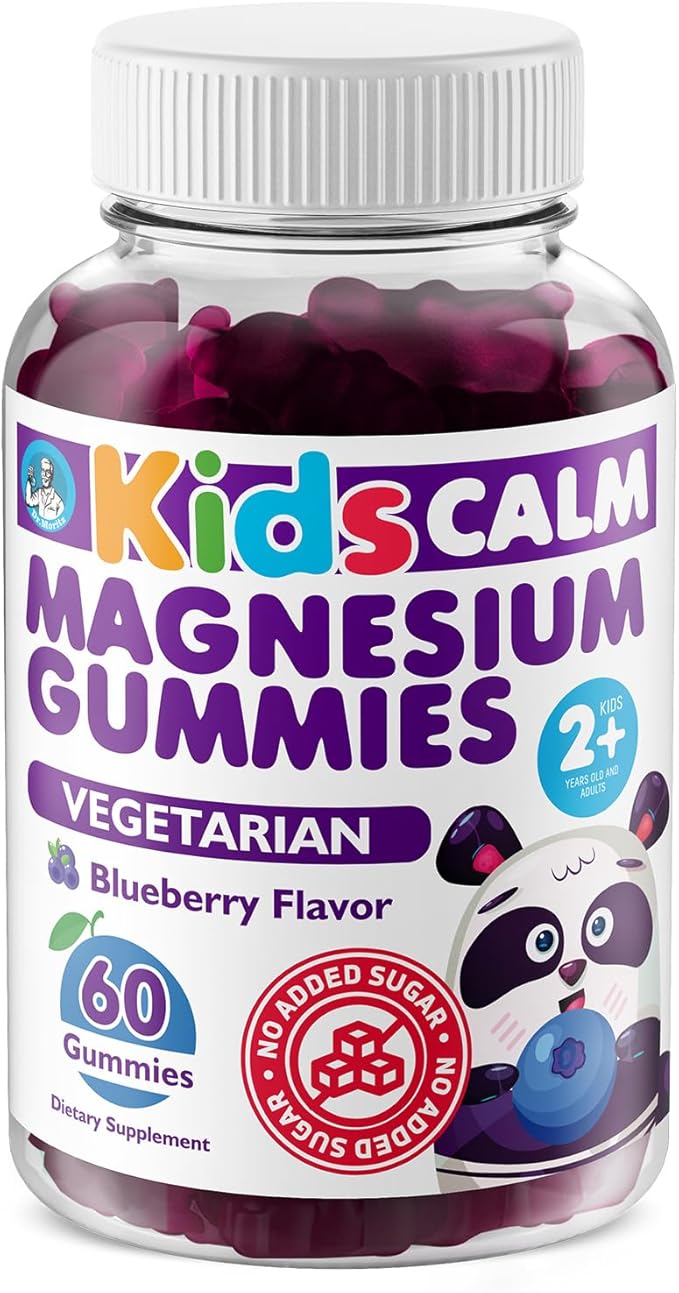 DR. MORITZ Sugar-Free Calm Magnesium Gummies for Kids and Adults - Non-GMO Magnesium Citrate Gummies - Blueberry Flavor - 1-Pack (60 Count)