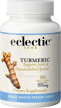 Eclectic Herb - Organic Turmeric Capsules | Musculoskeletal System & Joint Health Support | Herbal Supplement | Vegan, Non-GMO, Gluten Free, Freeze-Dried (90 CT | 395 mg)