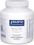 Pure Encapsulations Nutrient 950 with Vitamin K 180's - Multivitamin & Mineral Supplement - Bone & Arterial Support* - Optimal Absorption - Gluten Free & Non-GMO - 180 Capsules