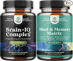 Bundle of Nootropic Memory Supplement for Brain Support and Advanced Brain Supplement for Memory and Focus - for Brain Boost and Natural Energy Booster - for Brain Fog Clarity Energy and Recall