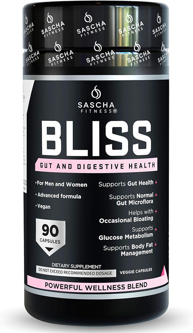 SASCHA FITNESS®️Gut and Digestive Health Support Pills | Prebiotics, Probiotics & Enzyme Blend |Berberine HCI,Gluco Vantage®|Helps with Bloating,Fat Loss, Cravings,Glucose Metabolism,30 Day Supply