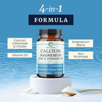 Calcium Magnesium Zinc D3 Supplement | Strong Bones, Healthy Teeth & Immune Support | Calcium Citrate Magnesium and Zinc with Vitamin D3 | 4-in-1 Cal Mag Supplement | 90 Tablets (1 Month Supply)