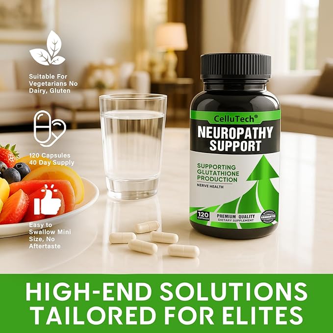 Neuropathy Nerve Relief Support,Nerve Savior for Neuropathy, with 600mg Alpha Lipoic Acid -Benfotiamine, Maximum Strength Natural Nerve Vitamins -120 Capsules