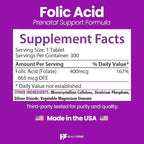 Healthfare Folic Acid 400mcg | 300 Veg Tablets | Folate Vitamin B9 | Gluten-Free | Non-GMO | Made in USA