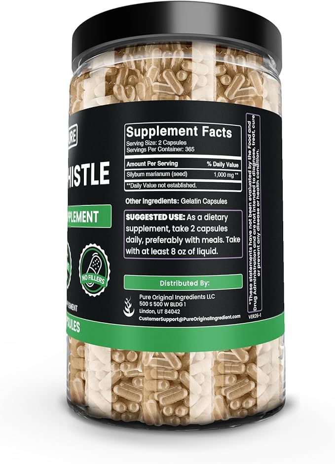Pure Original Ingredients Milk Thistle (730 Capsules) No Magnesium Or Rice Fillers, Always Pure, Lab Verified