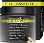 Formulation Factory Metabolism Booster - Melt Mode Natural Thermogenic Support with Glucomannan, L-Carnitine & Green Tea Extract - Advanced Satiety & Energy - 120 Capsules, 2 Month Supply