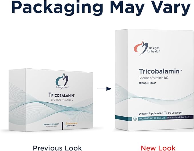 Designs for Health B12 Tricobalamin Lozenges - 3000mcg Triple B12 Quick Dissolve Tablets with Methylcobalamin, Adenosylcobalamin + Hydroxocobalamin - Natural Orange Flavor (60 Lozenges)