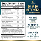 Eye Vitamins Supplements - 3x Strength Eye Health Vitamin with Lutein and Zeaxanthin - Vision Macular Health & Dry Eyes Support With Zinc, Vitamins C E & Minerals, Bottled in USA - 120 Capsules