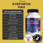EyeFortin MAX Eye Health Supplement, 60 Capsules, Extra Strength with Lutein, Vitamins A C E B12, Bilberry Extract, 30 Day Supply (1)
