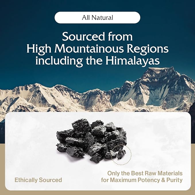 Purblack Pure Himalayan Shilajit Resin - Himalayan and Other Mountain Ranges Gold Infused Shilajit for Men & Women with Over 85+ Trace Minerals for Energy & Immunity | 30 Servings | USA Made