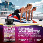 Saffron Supplement with Glucomannan, Ashwagandha, Green Tea Extract, Zeaxanthin & Lutein, Vision Support & Daily Wellness Formula, Extra Strength Plant-Based Capsules, 4 Month Supply (2 Pack)