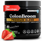 ColonBroom Premium Weight Management Supplement (Strawberry, 30 Servings) - Colon Broom Psyllium Husk Fiber Powder Drink - Gluten Free, Non-GMO Colon Cleanse for Bloating Relief & Gut Health