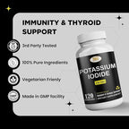 Potassium Iodide130 mg - KI Tablets- Potassium130 mg - USA Made Potassium Iodine Pills YODO Naciente, Yoduro de potasio - 120 Tablets