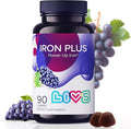 LIVS Iron Plus Gummies – 20mg Gentle Iron Supplement for Women & Men – Anemia Support – Vitamin C for Absorption – Biotin, Folate & B12 for Energy – Gluten Free, Vegan, Halal & Kosher – 90 Count